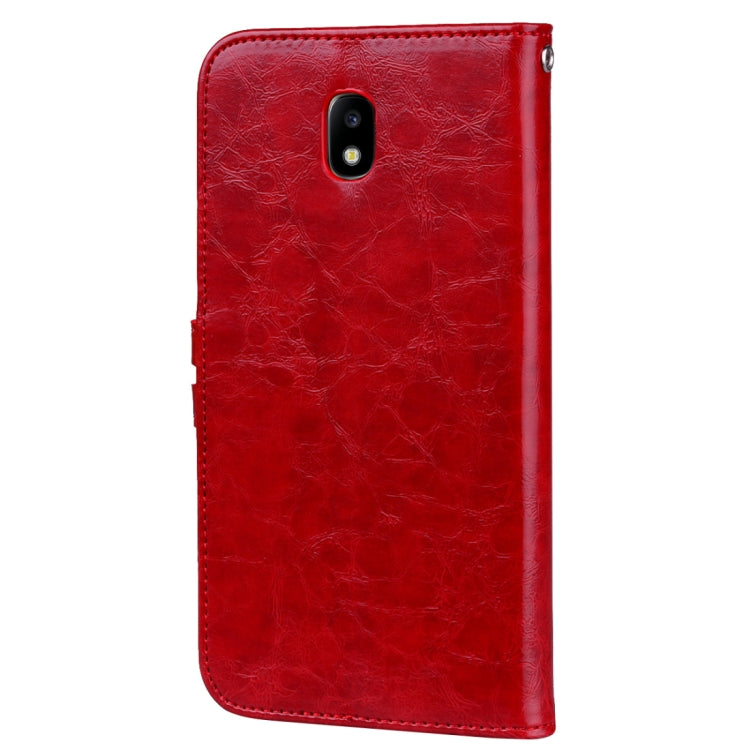 For Samsung Galaxy J5 (2017) / J530 (EU Version) Business Style Oil Wax Texture Horizontal Flip Leather Case with Holder & Card Slots & Wallet(Red) by buy2fix