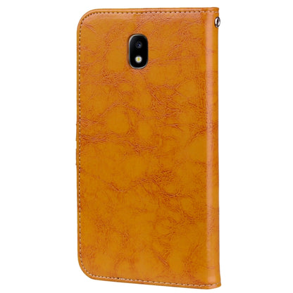 For Samsung Galaxy J5 (2017) / J530 (EU Version) Business Style Oil Wax Texture Horizontal Flip Leather Case with Holder & Card Slots & Wallet(Yellow) by buy2fix