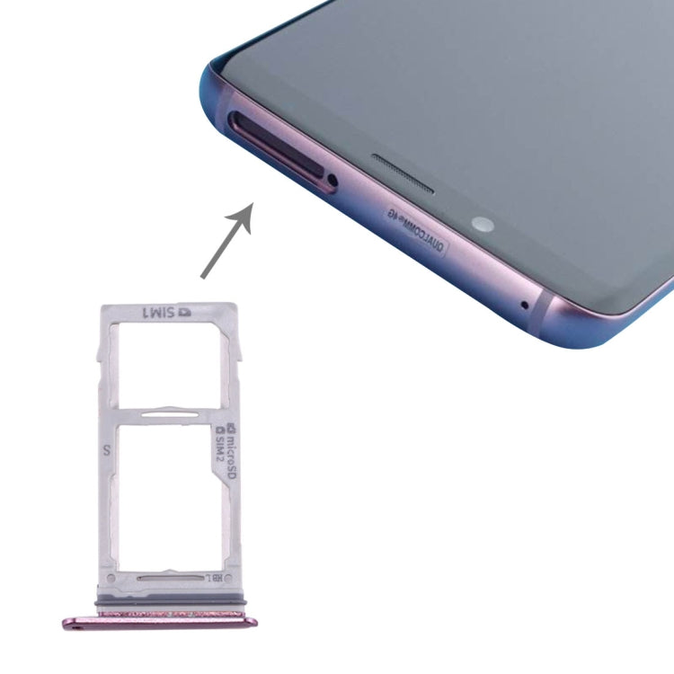 For Galaxy S9+ / S9 SIM & SIM / Micro SD Card Tray(Purple) - Card Tray by buy2fix | Online Shopping UK | buy2fix