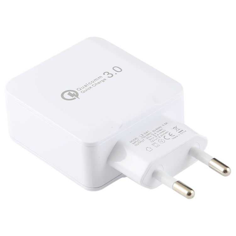 LZ-041 Portable Smart Quick Charger 3.0, EU Plug(White) - USB Charger by buy2fix | Online Shopping UK | buy2fix