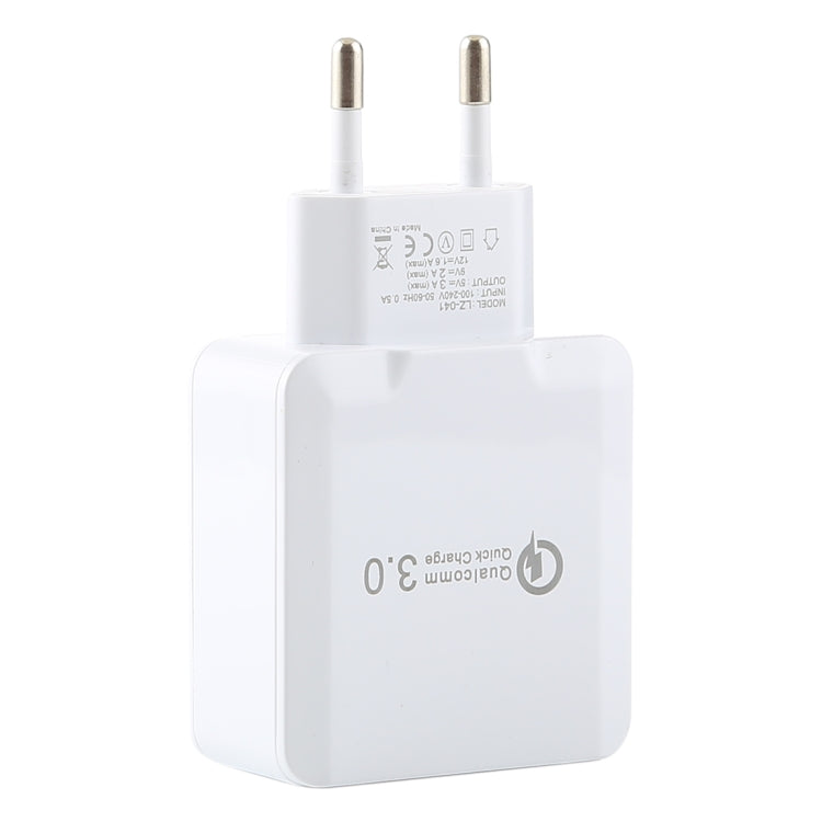LZ-041 Portable Smart Quick Charger 3.0, EU Plug(White) - USB Charger by buy2fix | Online Shopping UK | buy2fix