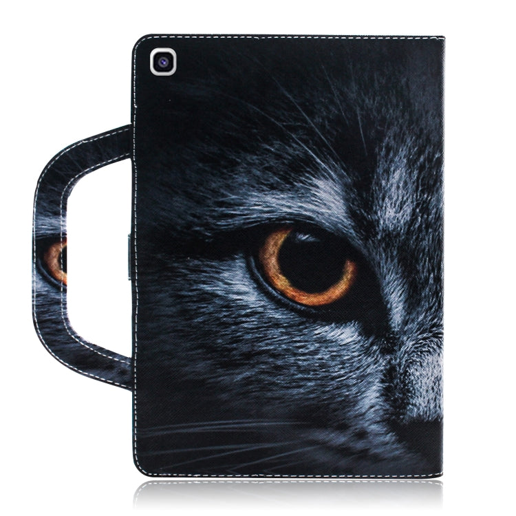 Half-Faced Cat Pattern Horizontal Flip Leather Case for Galaxy Tab A 8 (2019) / P200 / P205, with Holder & Card Slot & Wallet by buy2fix
