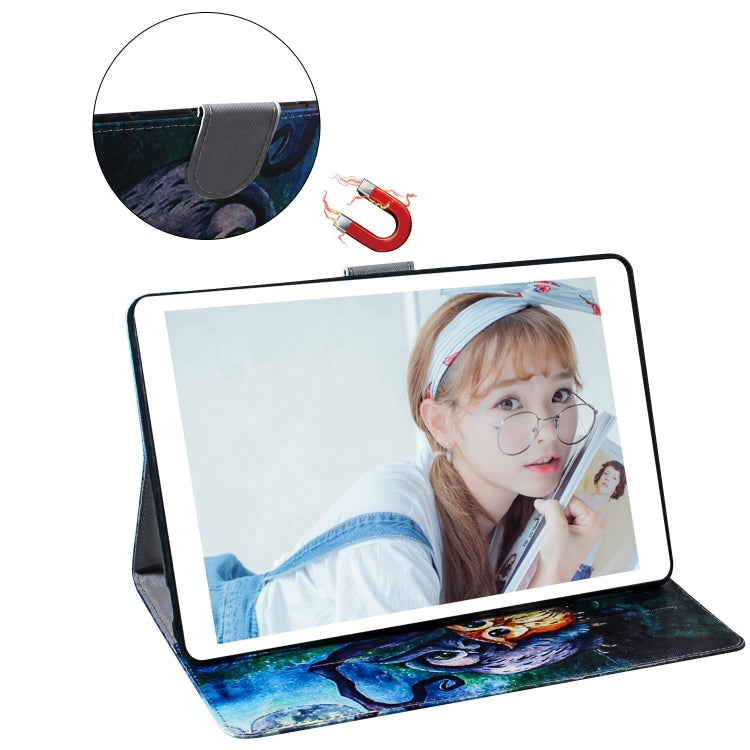 Oil Owl Pattern Horizontal Flip Leather Case for Galaxy Tab A 8 (2019) / P200 / P205, with Holder & Card Slot & Wallet by buy2fix