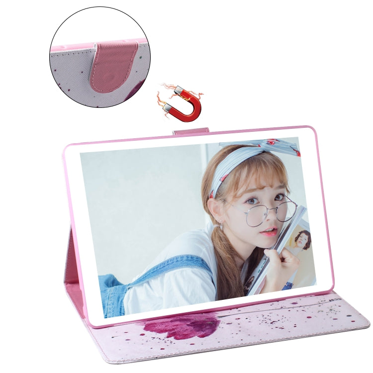 Purple Orchids Pattern Horizontal Flip Leather Case for Galaxy Tab A 8 (2019) / P200 / P205, with Holder & Card Slot & Wallet by buy2fix