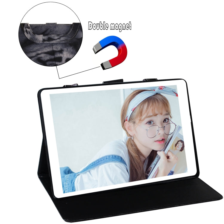 White Tiger Pattern Horizontal Flip Leather Case for Galaxy Tab A 8 (2019) / P200 / P205, with Holder & Card Slot & Wallet by buy2fix