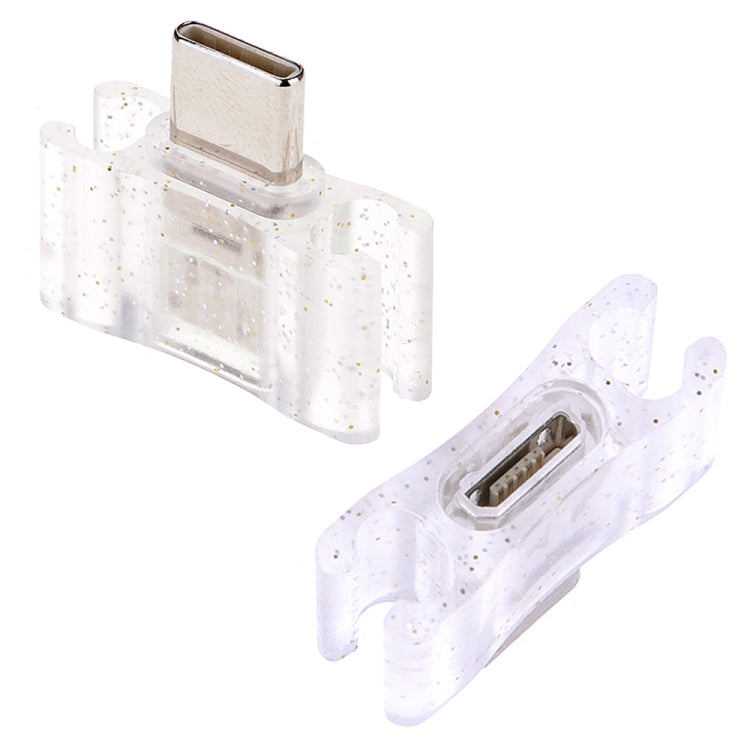 24cm 2A Micro USB + USB-C / Type-C to USB Flexible Data Charging Cable(Gold) by buy2fix