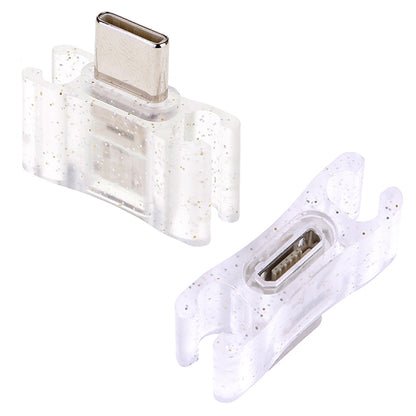 24cm 2A Micro USB + USB-C / Type-C to USB Flexible Data Charging Cable(Gold) by buy2fix