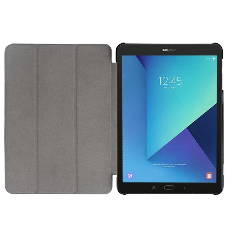 For Galaxy Tab S3 9.7 inch T820 / T825 Custer Texture Horizontal Flip Leather Case with 3-folding Holder(Black) by buy2fix