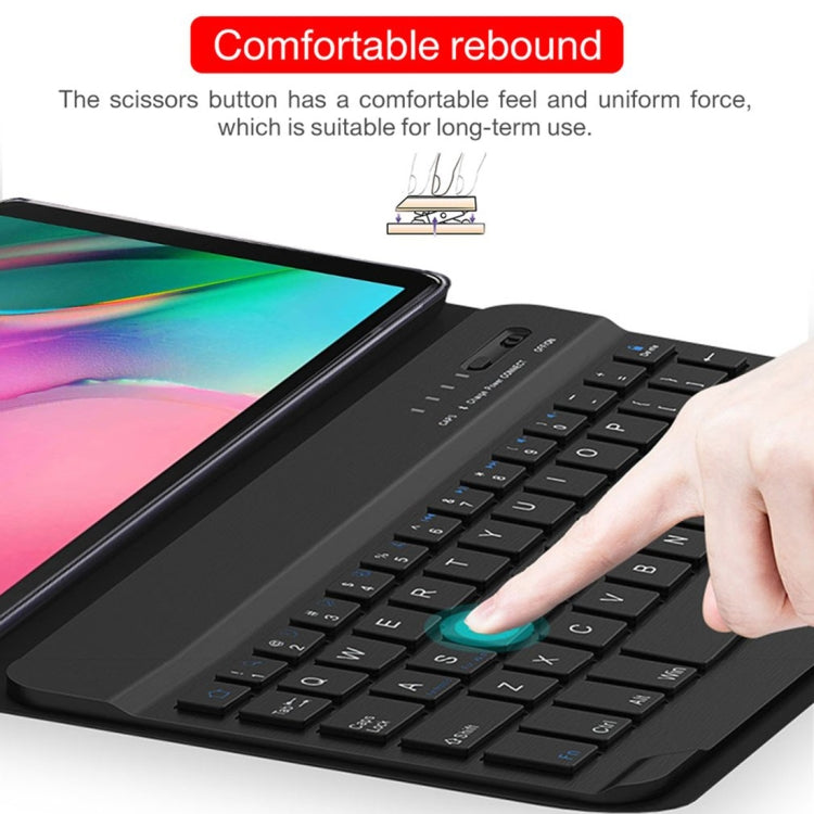 Ultra-thin Detachable Magnetic Bluetooth Keyboard Leather Tablet Case for Galaxy Tab A 8.0 2019 P200 / P205, with Holder(Black) - For Samsung by buy2fix | Online Shopping UK | buy2fix