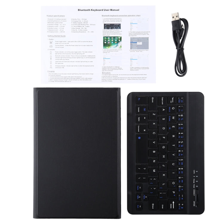 Ultra-thin Detachable Magnetic Bluetooth Keyboard Leather Tablet Case for Galaxy Tab A 8.0 2019 P200 / P205, with Holder(Black) - For Samsung by buy2fix | Online Shopping UK | buy2fix