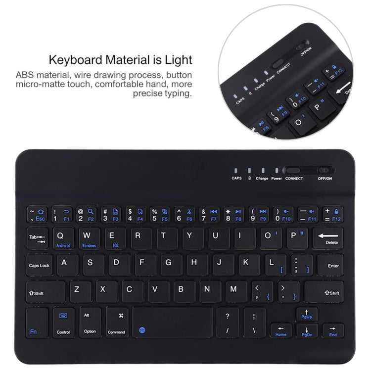 Ultra-thin Detachable Magnetic Bluetooth Keyboard Leather Tablet Case for Galaxy Tab A 8.0 2019 P200 / P205, with Holder(Black) - For Samsung by buy2fix | Online Shopping UK | buy2fix