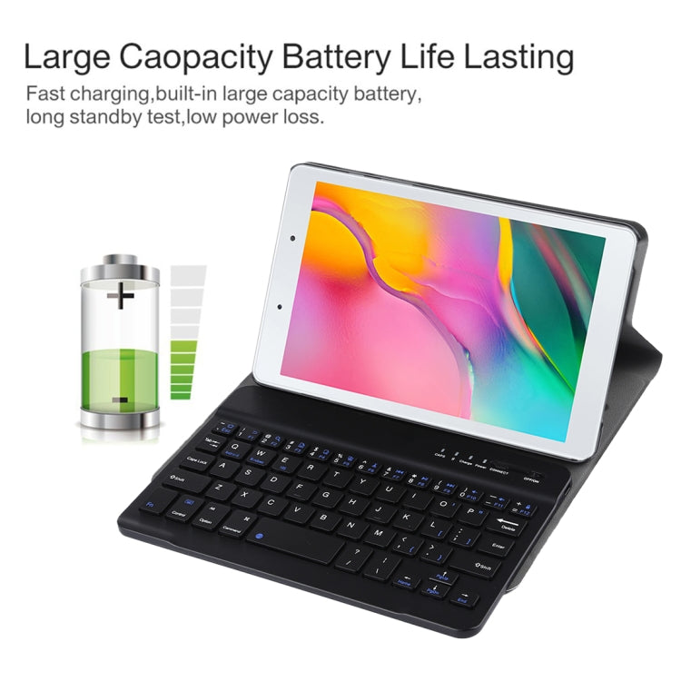 Ultra-thin Detachable Magnetic Bluetooth Keyboard Leather Tablet Case for Galaxy Tab A 8.0 2019 P200 / P205, with Holder(Black) - For Samsung by buy2fix | Online Shopping UK | buy2fix