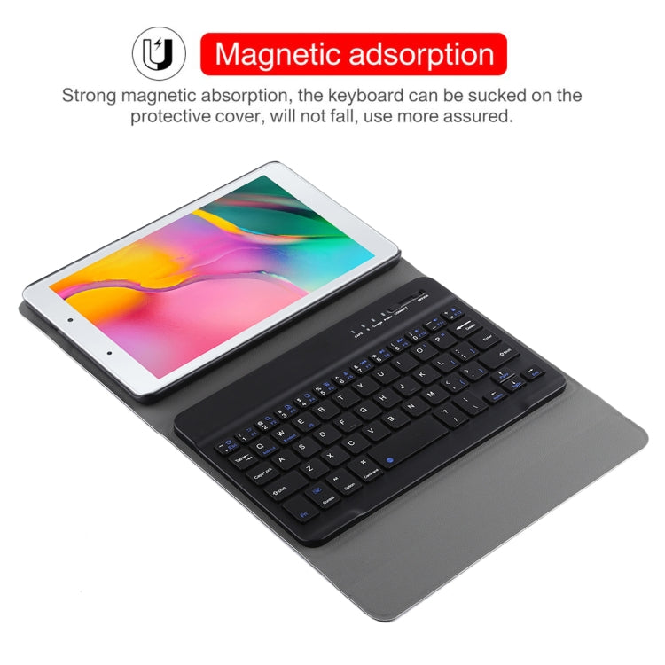 Ultra-thin Detachable Magnetic Bluetooth Keyboard Leather Tablet Case for Galaxy Tab A 8.0 2019 P200 / P205, with Holder(Black) - For Samsung by buy2fix | Online Shopping UK | buy2fix
