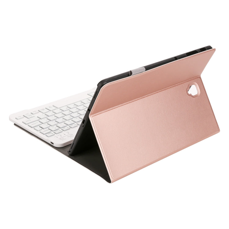ST830S Bluetooth 3.0 Fine Wool Texture PU Leather ABS Detachable Seven-color Backlight Bluetooth Keyboard Leather Tablet Case for Samsung Galaxy Tab S4 10.5 inch T830 / T835, with Pen Slot & Holder (Rose Gold) - For Samsung by buy2fix | Online Shopping UK | buy2fix
