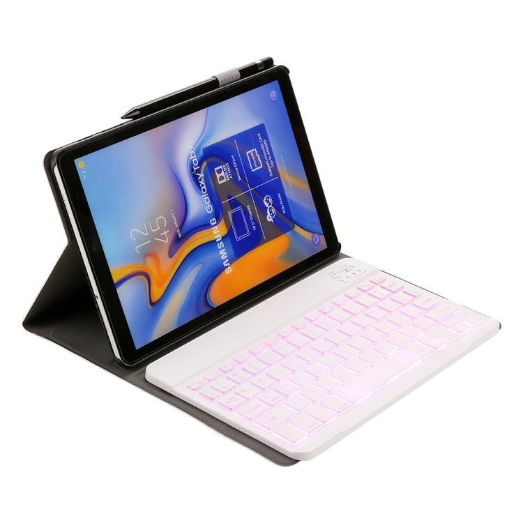 ST830S Bluetooth 3.0 Fine Wool Texture PU Leather ABS Detachable Seven-color Backlight Bluetooth Keyboard Leather Tablet Case for Samsung Galaxy Tab S4 10.5 inch T830 / T835, with Pen Slot & Holder (Rose Gold) - For Samsung by buy2fix | Online Shopping UK | buy2fix