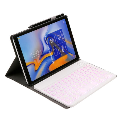 ST830S Bluetooth 3.0 Fine Wool Texture PU Leather ABS Detachable Seven-color Backlight Bluetooth Keyboard Leather Tablet Case for Samsung Galaxy Tab S4 10.5 inch T830 / T835, with Pen Slot & Holder (Rose Gold) - For Samsung by buy2fix | Online Shopping UK | buy2fix
