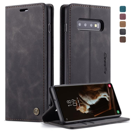 CaseMe-013 Multifunctional Retro Frosted Horizontal Flip Leather Case for Galaxy S10, with Card Slot & Holder & Wallet (Black) - Galaxy Phone Cases by CaseMe | Online Shopping UK | buy2fix