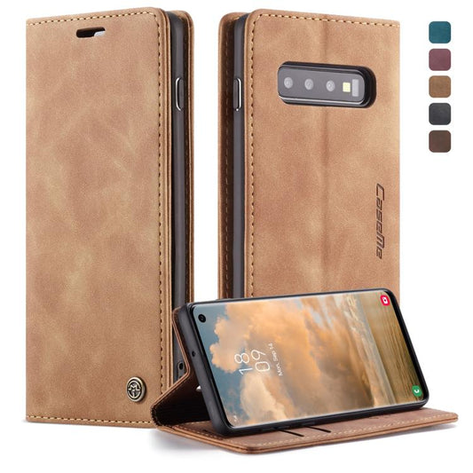 CaseMe-013 Multifunctional Retro Frosted Horizontal Flip Leather Case for Galaxy S10, with Card Slot & Holder & Wallet (Brown) - Galaxy Phone Cases by CaseMe | Online Shopping UK | buy2fix