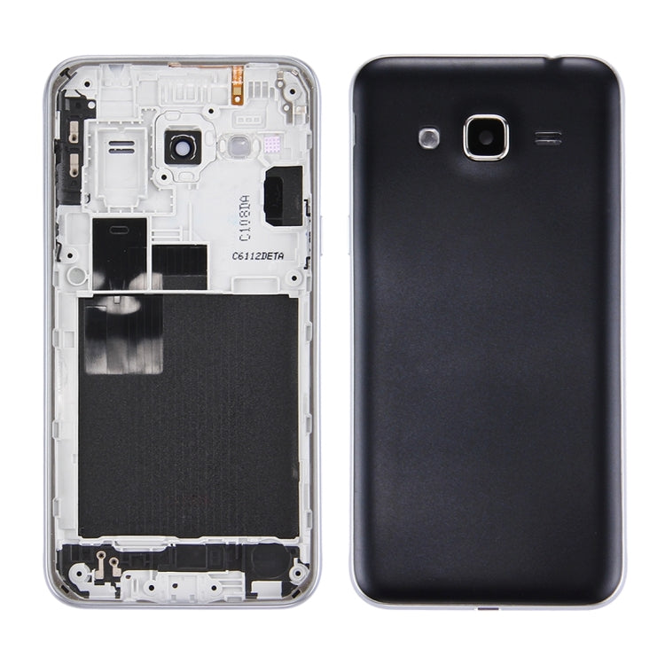 For Galaxy J3 (2016) / J320 Double card version Battery Back Cover + Middle Frame Bezel (Black) - Back Cover by buy2fix | Online Shopping UK | buy2fix