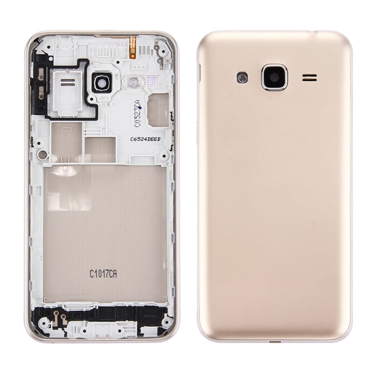 For Galaxy J3 (2016) / J320 (Double card version) Battery Back Cover + Middle Frame Bezel (Gold) - Back Cover by buy2fix | Online Shopping UK | buy2fix