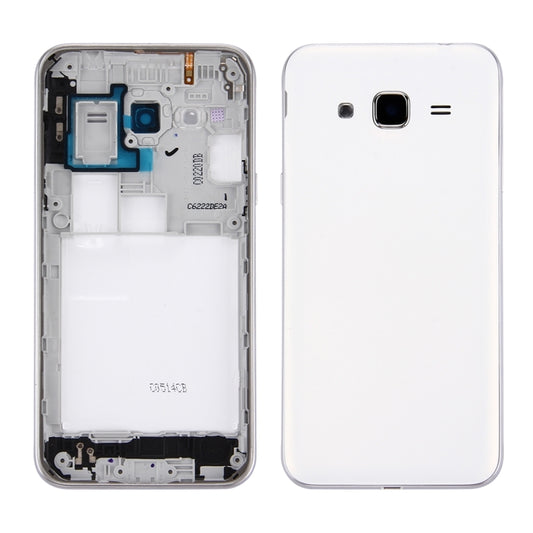 For Galaxy J3 (2016) / J320 (Double card version) Battery Back Cover + Middle Frame Bezel (White) - Back Cover by buy2fix | Online Shopping UK | buy2fix