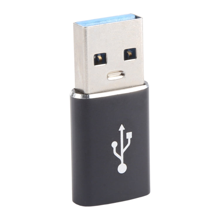 3 PCS USB-C / Type-C Female to USB 3.0 Male Aluminum Alloy Adapter, Support Charging & Transmission Data(Black) - Type-C Adapter by buy2fix | Online Shopping UK | buy2fix