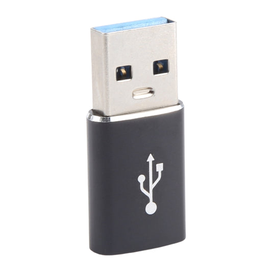 3 PCS USB-C / Type-C Female to USB 3.0 Male Aluminum Alloy Adapter, Support Charging & Transmission Data(Black) - Type-C Adapter by buy2fix | Online Shopping UK | buy2fix