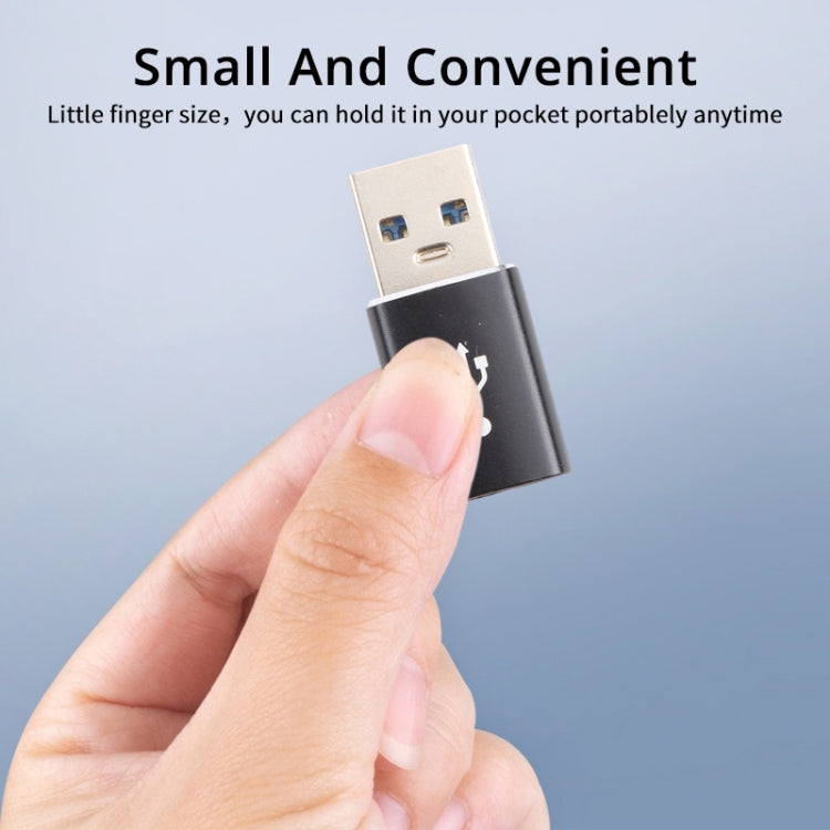 3 PCS USB-C / Type-C Female to USB 3.0 Male Aluminum Alloy Adapter, Support Charging & Transmission Data(Black) - Type-C Adapter by buy2fix | Online Shopping UK | buy2fix