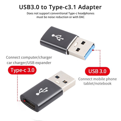 3 PCS USB-C / Type-C Female to USB 3.0 Male Aluminum Alloy Adapter, Support Charging & Transmission Data(Black) - Type-C Adapter by buy2fix | Online Shopping UK | buy2fix