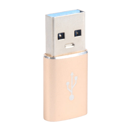 3 PCS USB-C / Type-C Female to USB 3.0 Male Aluminum Alloy Adapter, Support Charging & Transmission Data(Gold) - Type-C Adapter by buy2fix | Online Shopping UK | buy2fix