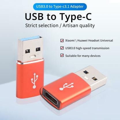 3 PCS USB-C / Type-C Female to USB 3.0 Male Aluminum Alloy Adapter, Support Charging & Transmission Data(Red) - Type-C Adapter by buy2fix | Online Shopping UK | buy2fix
