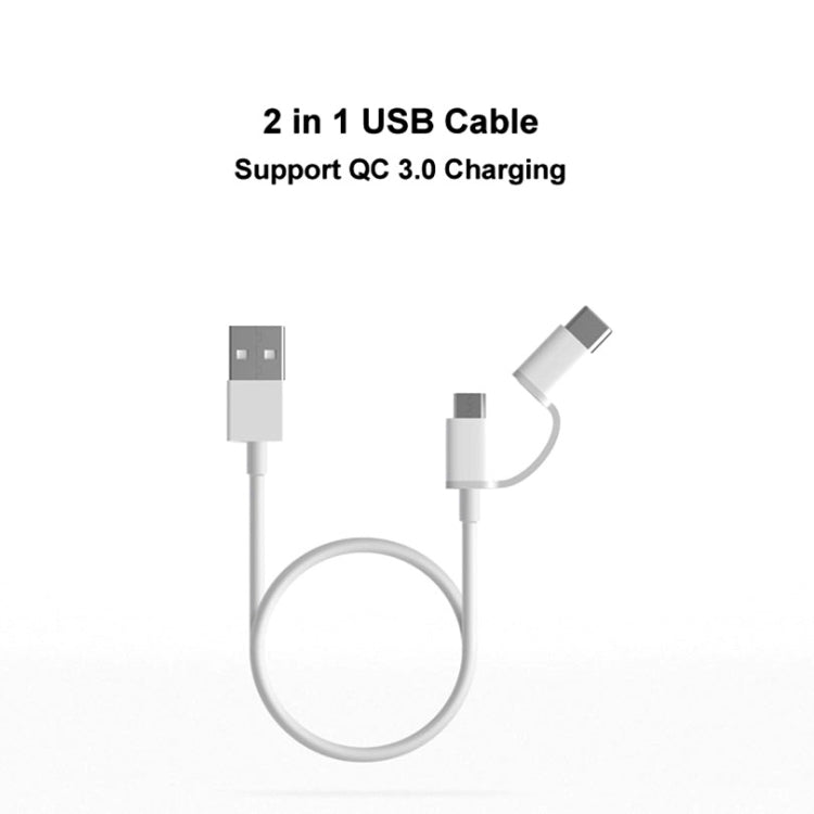 2.4A QC3.0 USB to Micro USB + USB-C / Type-C Fast Charging + Data Transmission TPE Data Cable, Cable Length: 30cm by buy2fix
