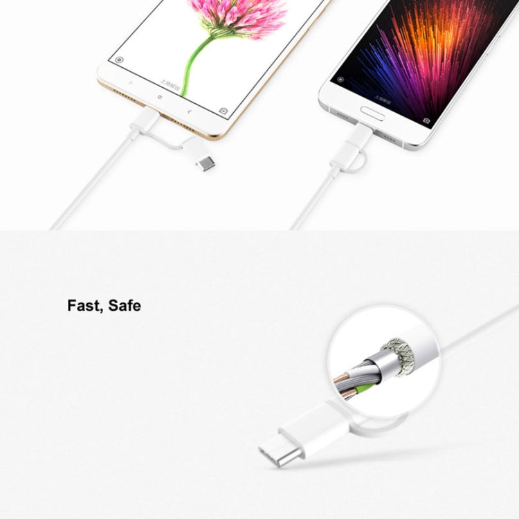 2.4A QC3.0 USB to Micro USB + USB-C / Type-C Fast Charging + Data Transmission TPE Data Cable, Cable Length: 30cm by buy2fix