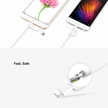 2.4A QC3.0 USB to Micro USB + USB-C / Type-C Fast Charging + Data Transmission TPE Data Cable, Cable Length: 30cm by buy2fix