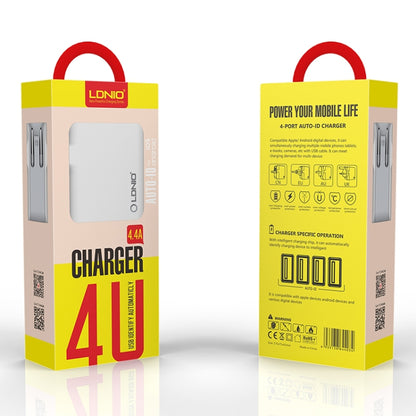 LDNIO A4403 4.4A 4 x USB Ports Smart Travel Charger, AU Plug - USB Charger by LDNIO | Online Shopping UK | buy2fix