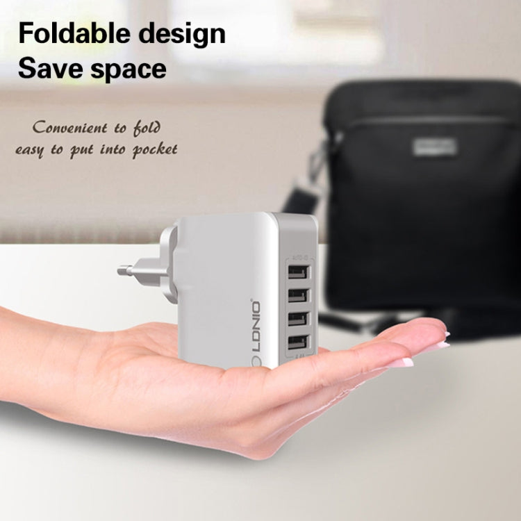 LDNIO A4403 4.4A 4 x USB Ports Smart Travel Charger, EU Plug - USB Charger by LDNIO | Online Shopping UK | buy2fix