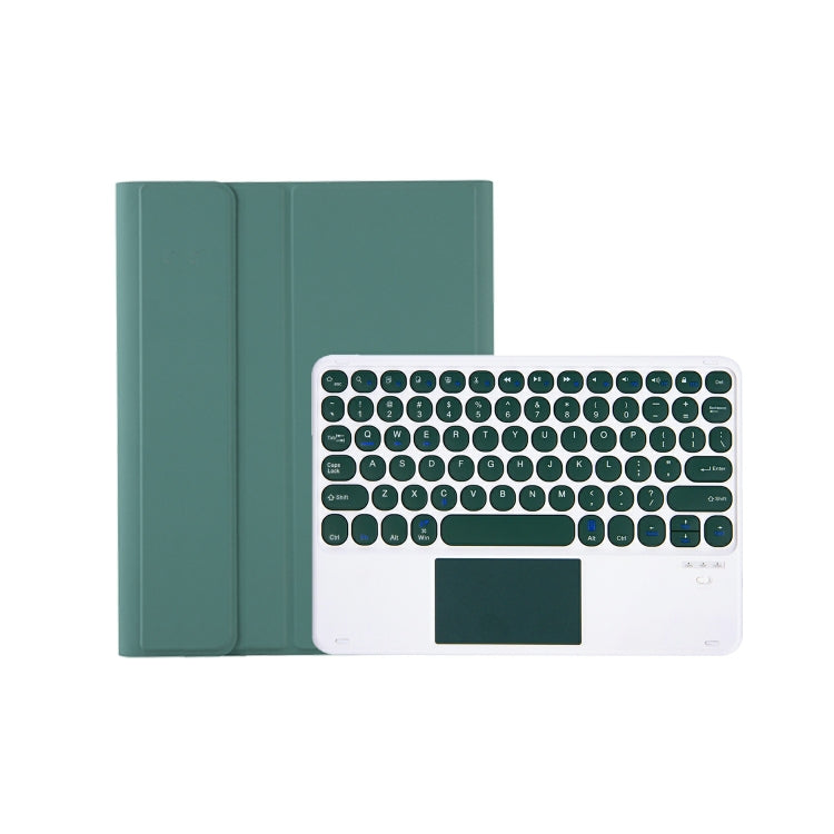For iPad 11 2025 / 10th Gen 10.9 2022 YA10B-A Lambskin Texture Bluetooth Touch Keyboard Leather Tablet Case with Pen Slot (Dark Green) - Universal by buy2fix | Online Shopping UK | buy2fix