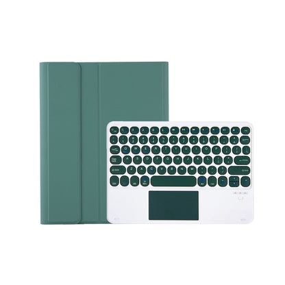 For iPad 11 2025 / 10th Gen 10.9 2022 YA10B-A Lambskin Texture Bluetooth Touch Keyboard Leather Tablet Case with Pen Slot (Dark Green) - Universal by buy2fix | Online Shopping UK | buy2fix