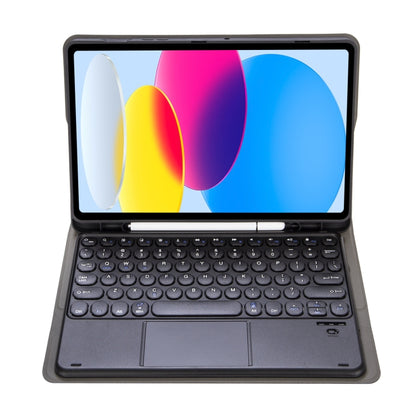 For iPad 11 2025 / 10th Gen 10.9 2022 YA10B-A Lambskin Texture Bluetooth Touch Keyboard Leather Tablet Case with Pen Slot(Dark Blue) - Universal by buy2fix | Online Shopping UK | buy2fix