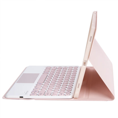 For iPad 11 2025 / 10th Gen 10.9 2022 YA10B-A Lambskin Texture Bluetooth Touch Keyboard Leather Tablet Case with Pen Slot (Pink) - Universal by buy2fix | Online Shopping UK | buy2fix