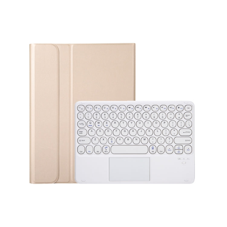 For iPad 11 2025 / 10th Gen 10.9 2022 YA10B-A Lambskin Texture Bluetooth Touch Keyboard Leather Tablet Case with Pen Slot(Gold) - Universal by buy2fix | Online Shopping UK | buy2fix