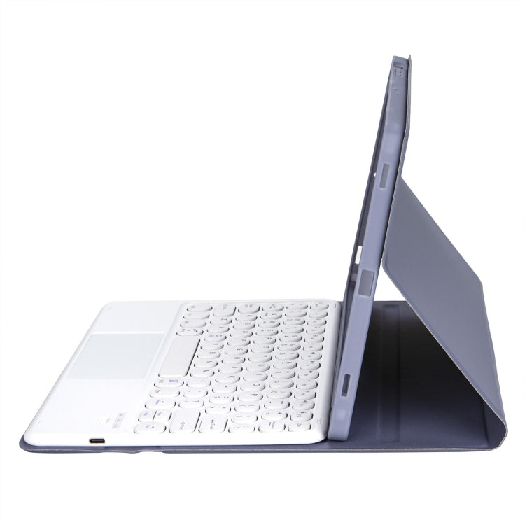 For iPad 11 2025 / 10th Gen 10.9 2022 YA10B-A Lambskin Texture Bluetooth Touch Keyboard Leather Tablet Case with Pen Slot (Purple) - Universal by buy2fix | Online Shopping UK | buy2fix