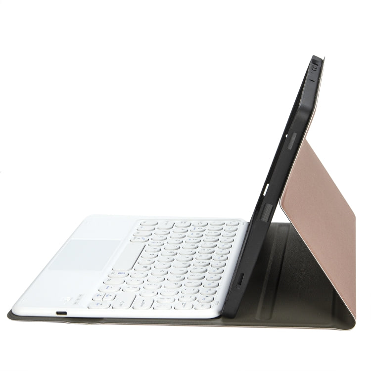 For iPad 11 2025 / 10th Gen 10.9 2022 YA10B-A Lambskin Texture Bluetooth Touch Keyboard Leather Tablet Case with Pen Slot(Rose Gold) - Universal by buy2fix | Online Shopping UK | buy2fix