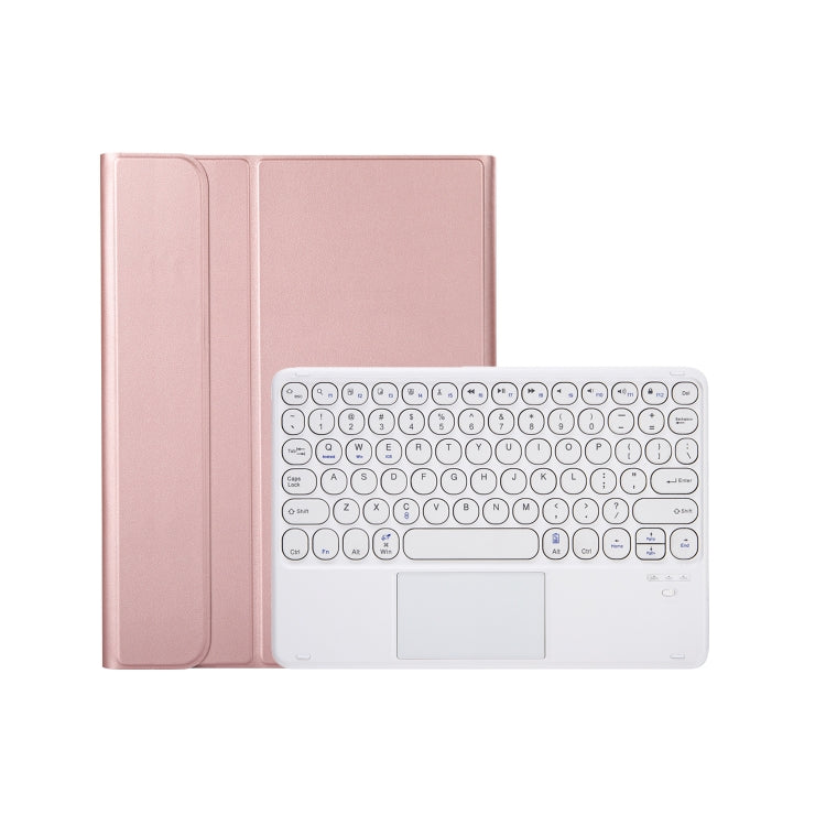 For iPad 11 2025 / 10th Gen 10.9 2022 YA10B-A Lambskin Texture Bluetooth Touch Keyboard Leather Tablet Case with Pen Slot(Rose Gold) - Universal by buy2fix | Online Shopping UK | buy2fix