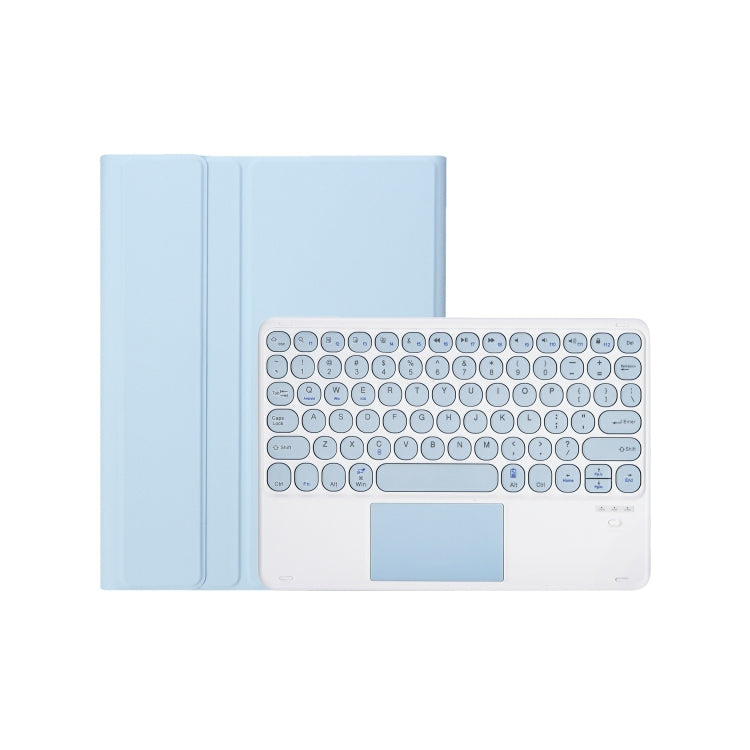 For iPad 11 2025 / 10th Gen 10.9 2022 YA10B-A Lambskin Texture Bluetooth Touch Keyboard Leather Tablet Case with Pen Slot (Baby Blue) - Universal by buy2fix | Online Shopping UK | buy2fix