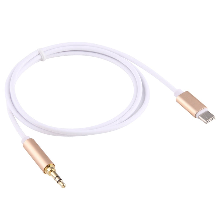 1m USB-C / Type-C to 3.5mm Male Audio Adapter Cable(Gold) by buy2fix