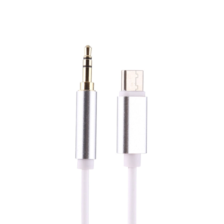 1m USB-C / Type-C to 3.5mm Male Audio Adapter Cable(Silver) by buy2fix