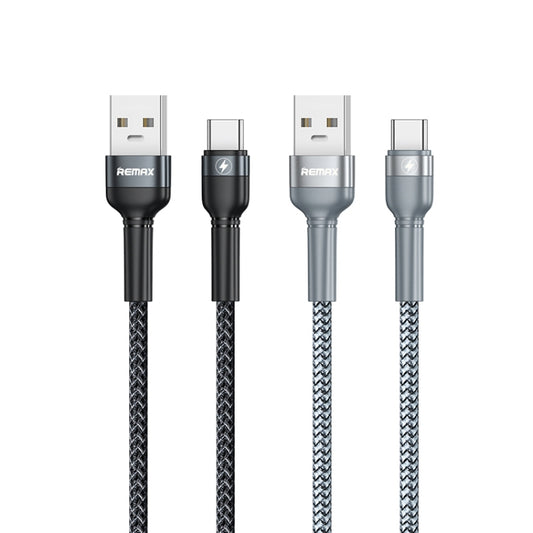 REMAX RC-170 Jany Series 1m 5A USB to USB-C / Type-C Aluminum Alloy Braid Fast Charging Data Cable (Silver) - USB-C & Type-C Cable by REMAX | Online Shopping UK | buy2fix