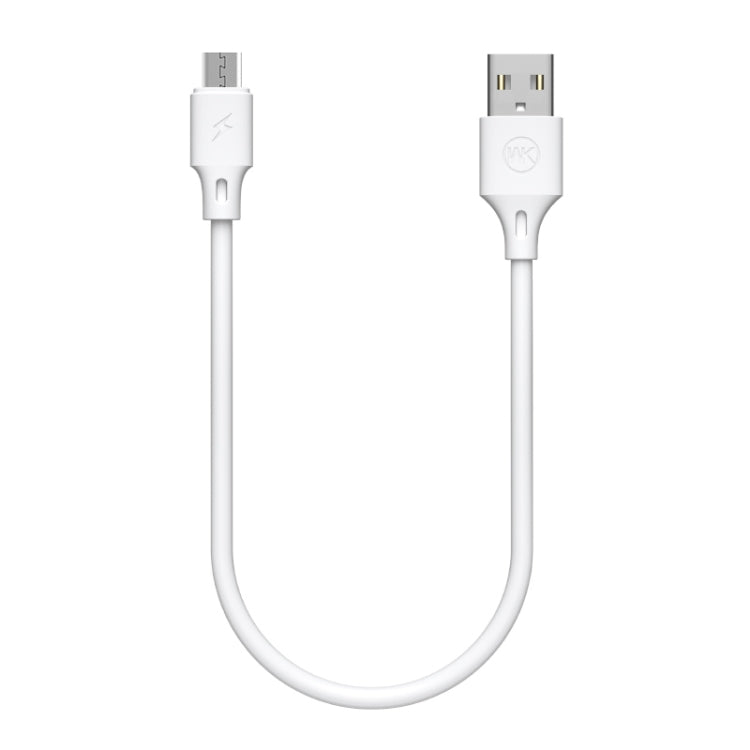 WK WDC-105m 2.4A Micro USB Full Speed Pro Charging Data Cable, Length: 25cm(White) - Micro USB Cable by WK | Online Shopping UK | buy2fix