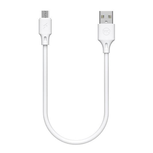 WK WDC-105m 2.4A Micro USB Full Speed Pro Charging Data Cable, Length: 25cm(White) - Micro USB Cable by WK | Online Shopping UK | buy2fix